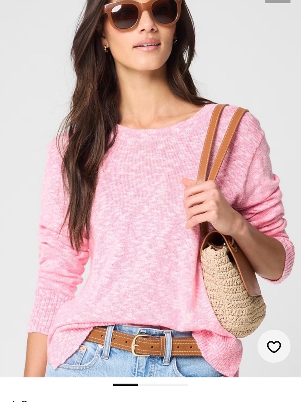 J. Crew Pink Marled Crewneck beach sweater